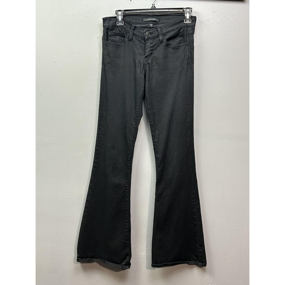 Flying Monkey Jeans Womens 26 Black Flare Leg High Rise Stretch Made USA L8864 - Picture 1 of 9